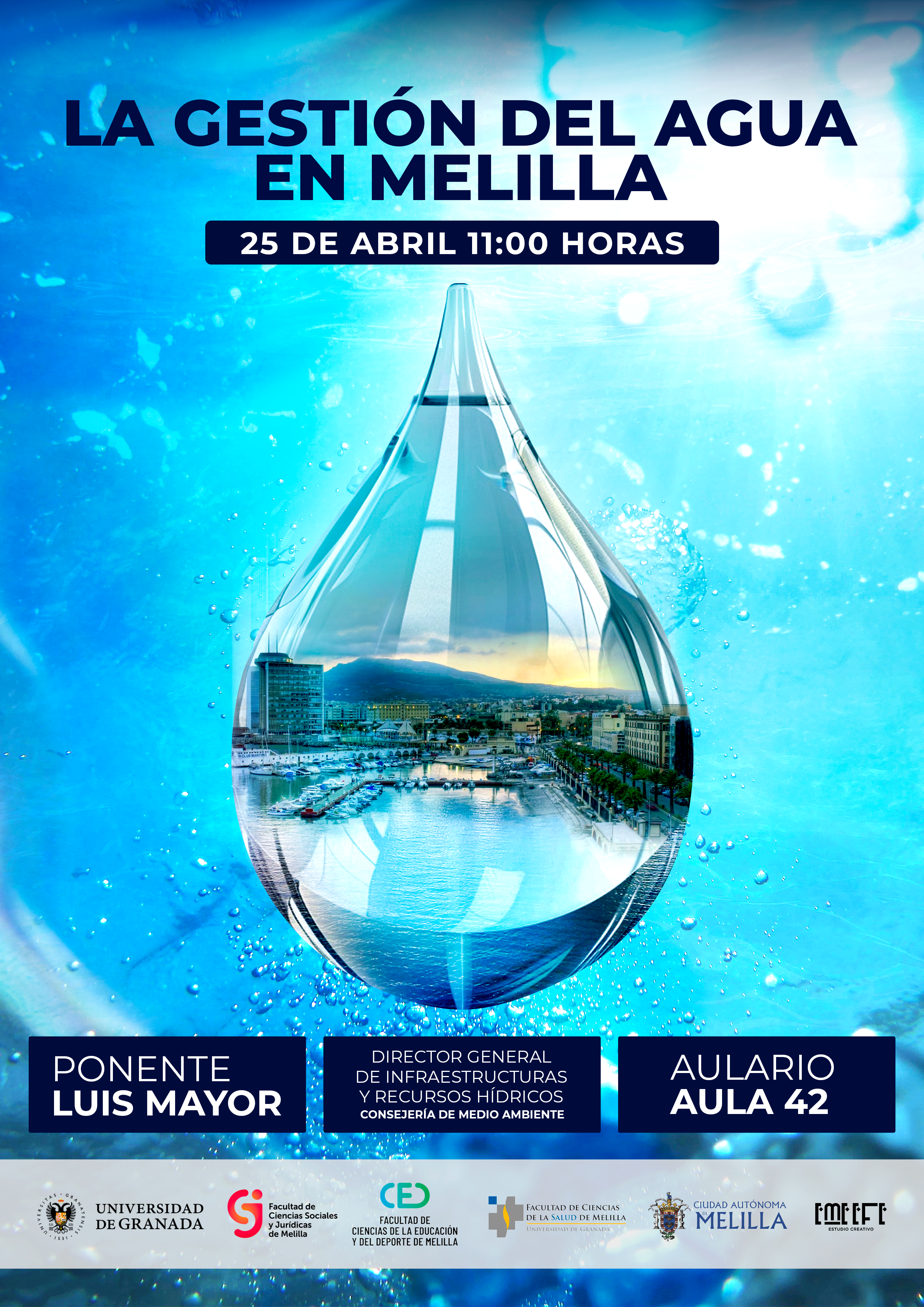 Ponencia 'La gestión del agua en Melilla' con el director general de Recursos Hídricos de la ciudad