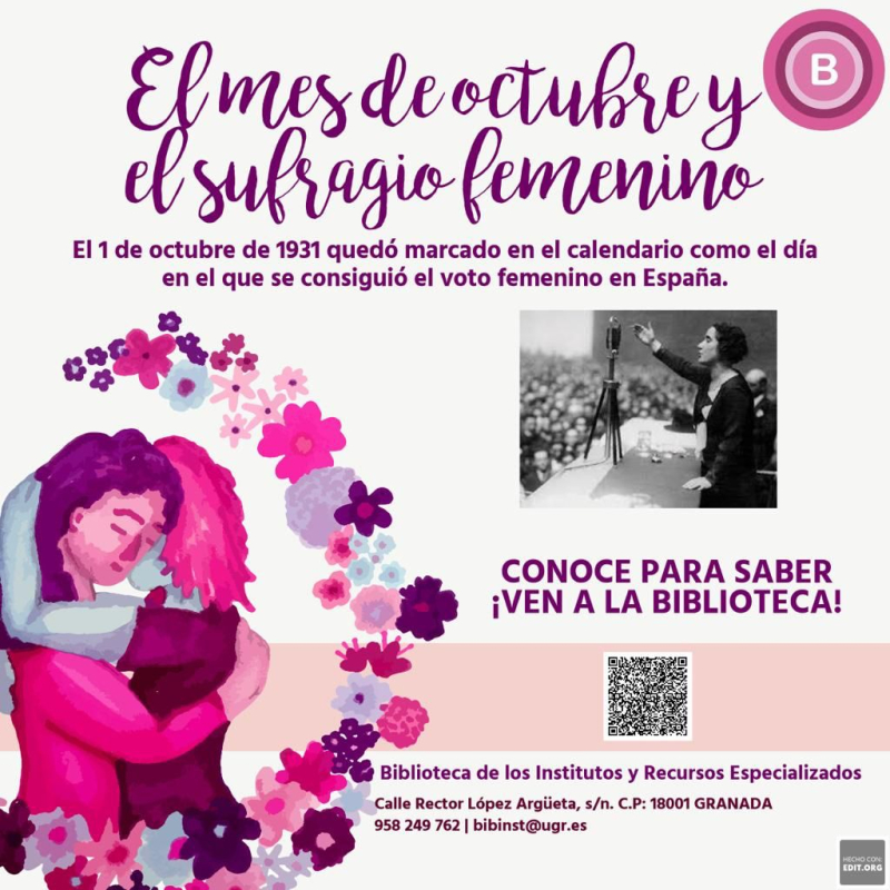 Conoce para saber. ¡Ven a la biblioteca! - El mes de octubre y el sufragio femenino Conoce para saber. ¡Ven a la biblioteca! - El mes de octubre y el sufragio femenino