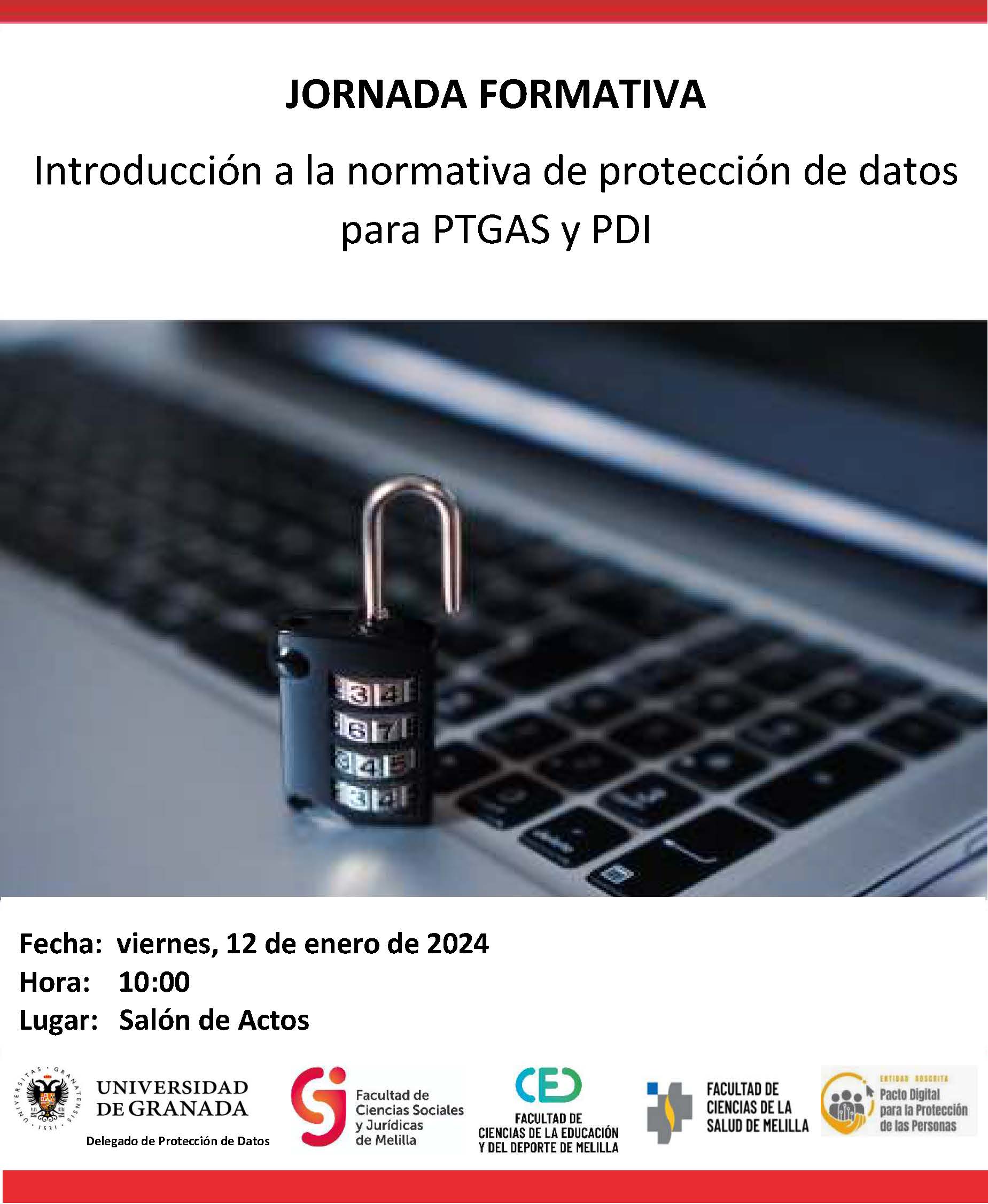 Jornada formativa 'Introducción a la normativa de protección de datos para PTGAS y PDI'