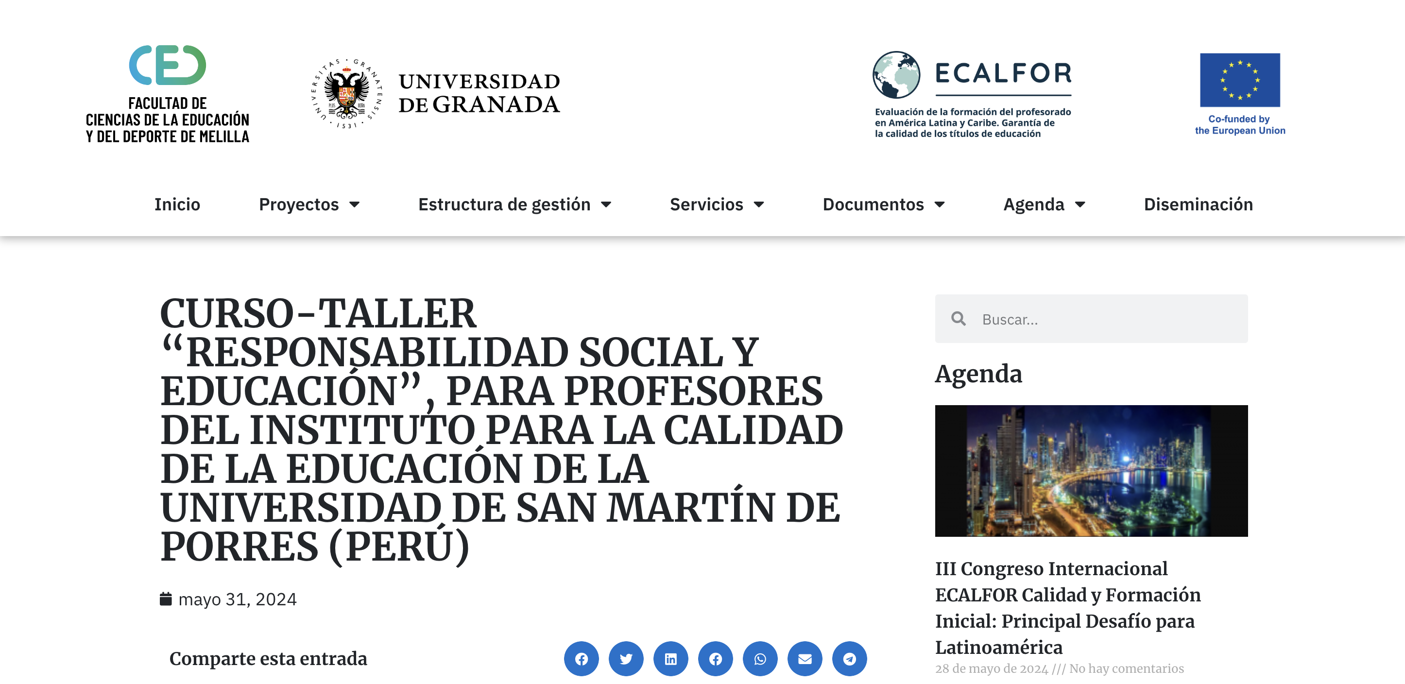 Curso-Taller 'Responsabilidad social y educación' para profesores de la USMP de Perú
