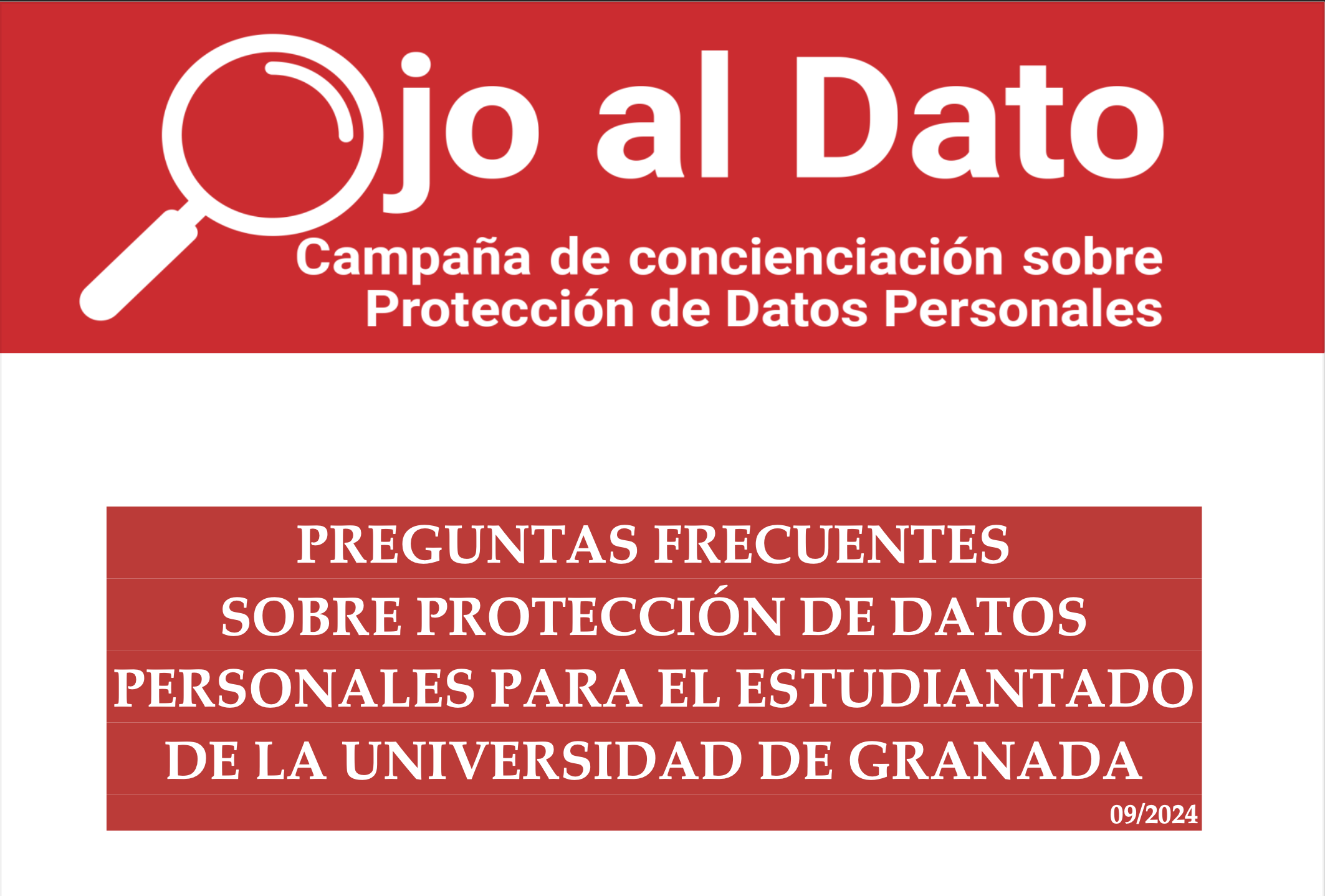 'Ojo al Dato': la campaña de concienciación de la UGR sobre Protección de Datos Personales