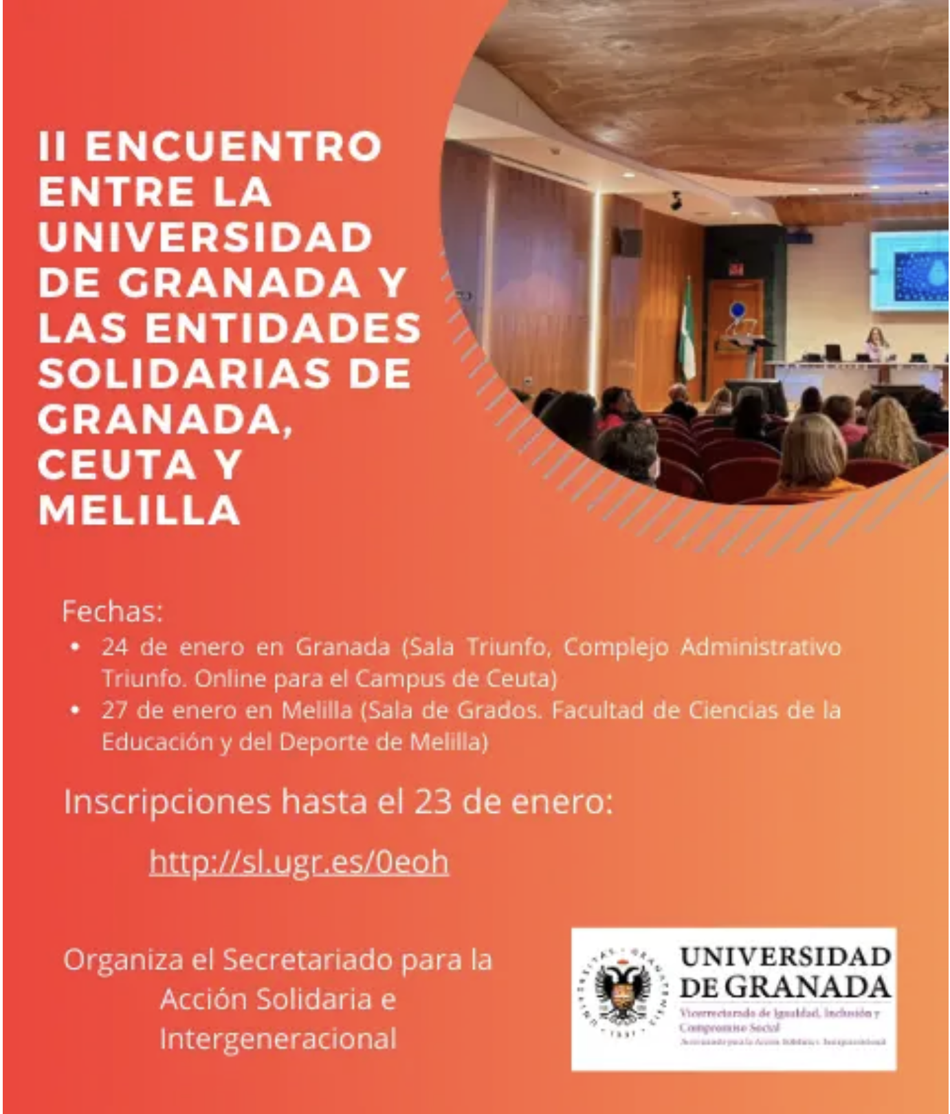 II Encuentro entre la Universidad de Granada y las Entidades Solidarias de Granada, Ceuta y Melilla