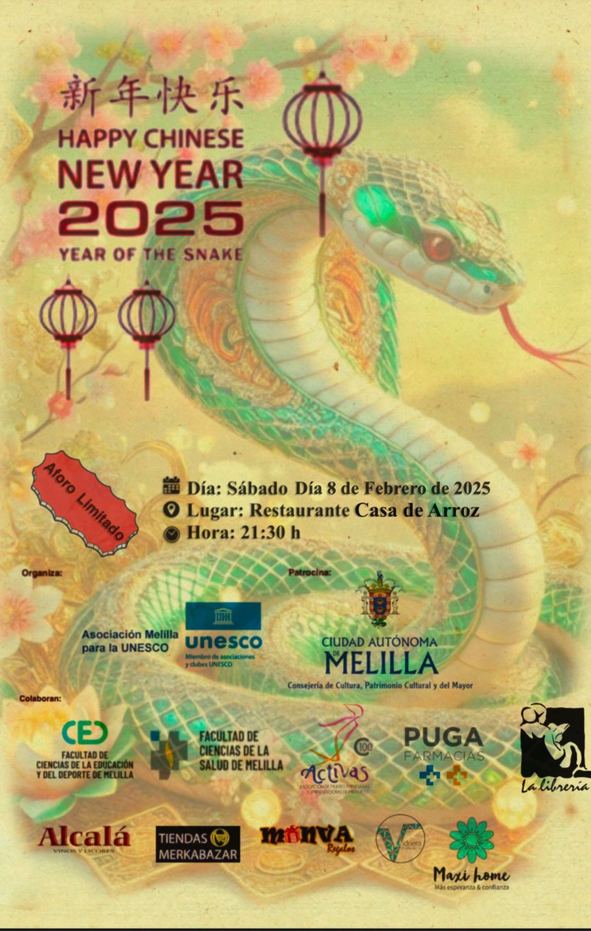 Celebración del año nuevo chino 2025, año de la serpiente