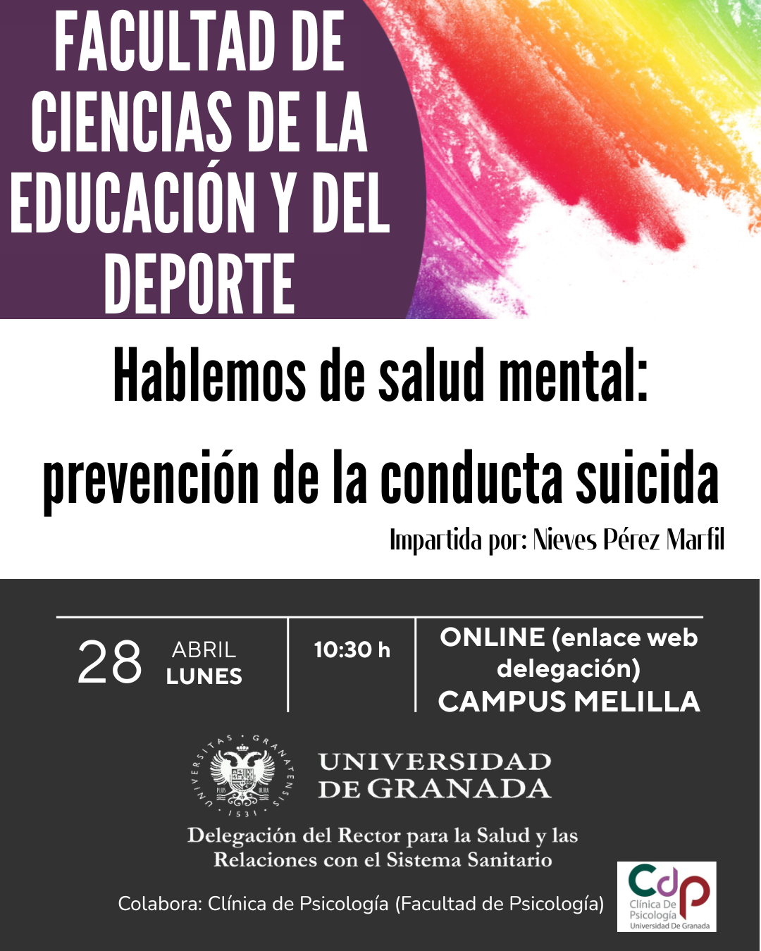 Charla 'Hablemos de salud mental: prevención de la conducta suicida'