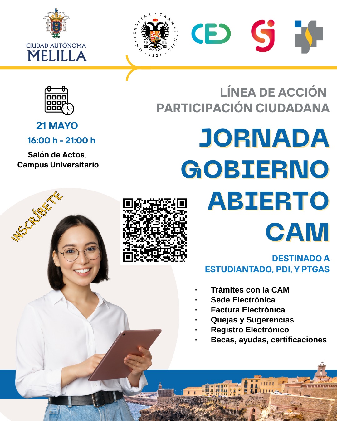 Jornada Gobierno Abierto CAM para estudiantes, PDI y PTGAS