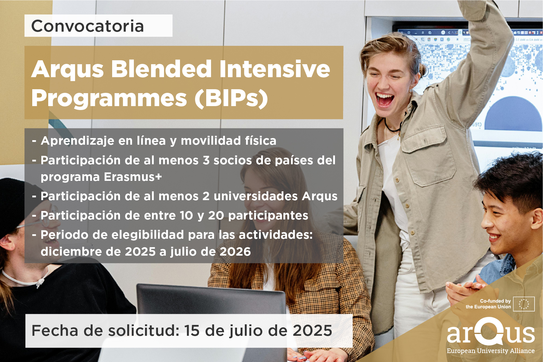Convocatoria conjunta de programas intensivos combinados (BIPs) de Arqus