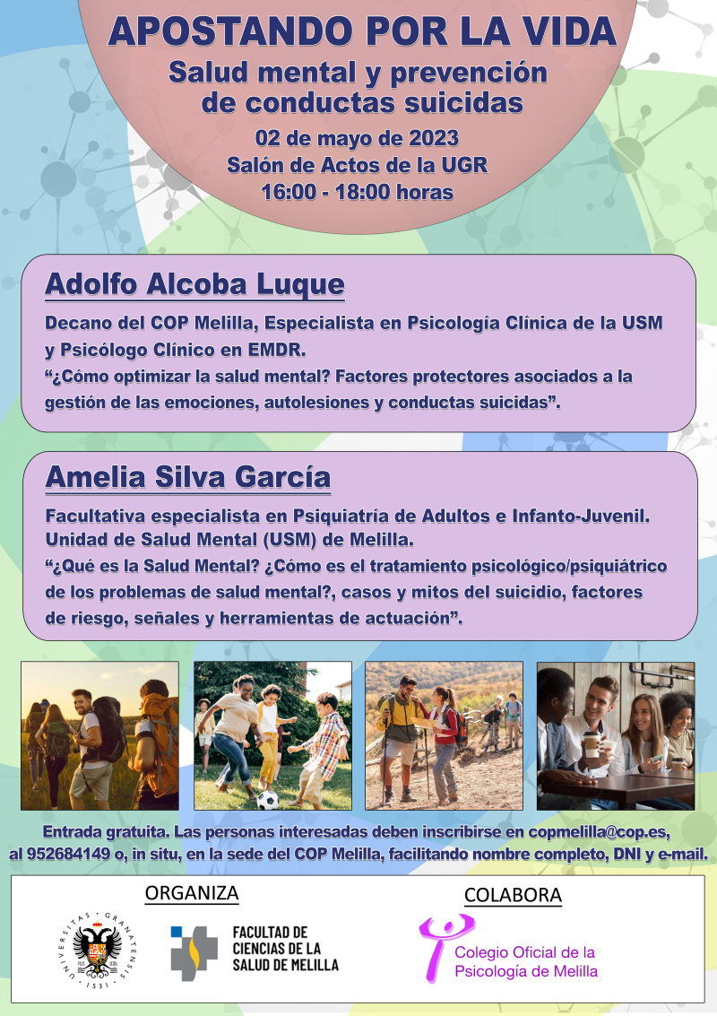 Charla 'Apostando por la vida: Salud mental y prevención de conductas suicidas' Charla 'Apostando por la vida: Salud mental y prevención de conductas suicidas'