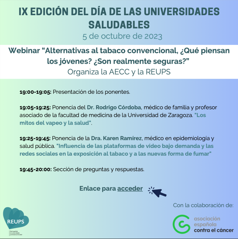 Webinar "Alternativas al tabaco convencional, ¿Qué piensan los jóvenes?"