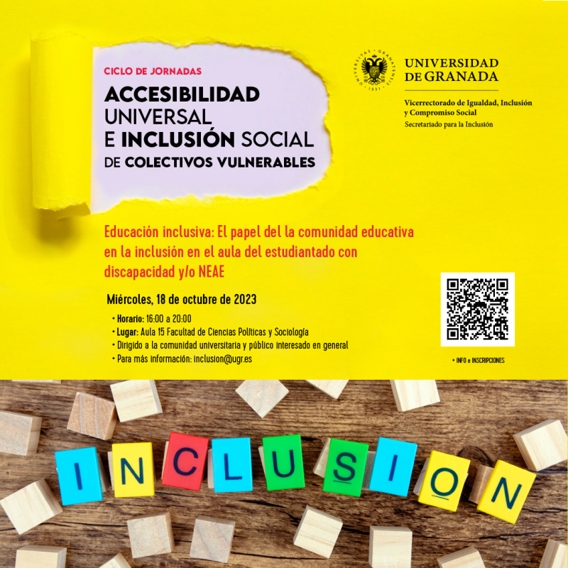 Jornada Educación Inclusiva: El papel de la comunidad educativa en la inclusión en el aula Jornada Educación Inclusiva: El papel de la comunidad educativa en la inclusión en el aula