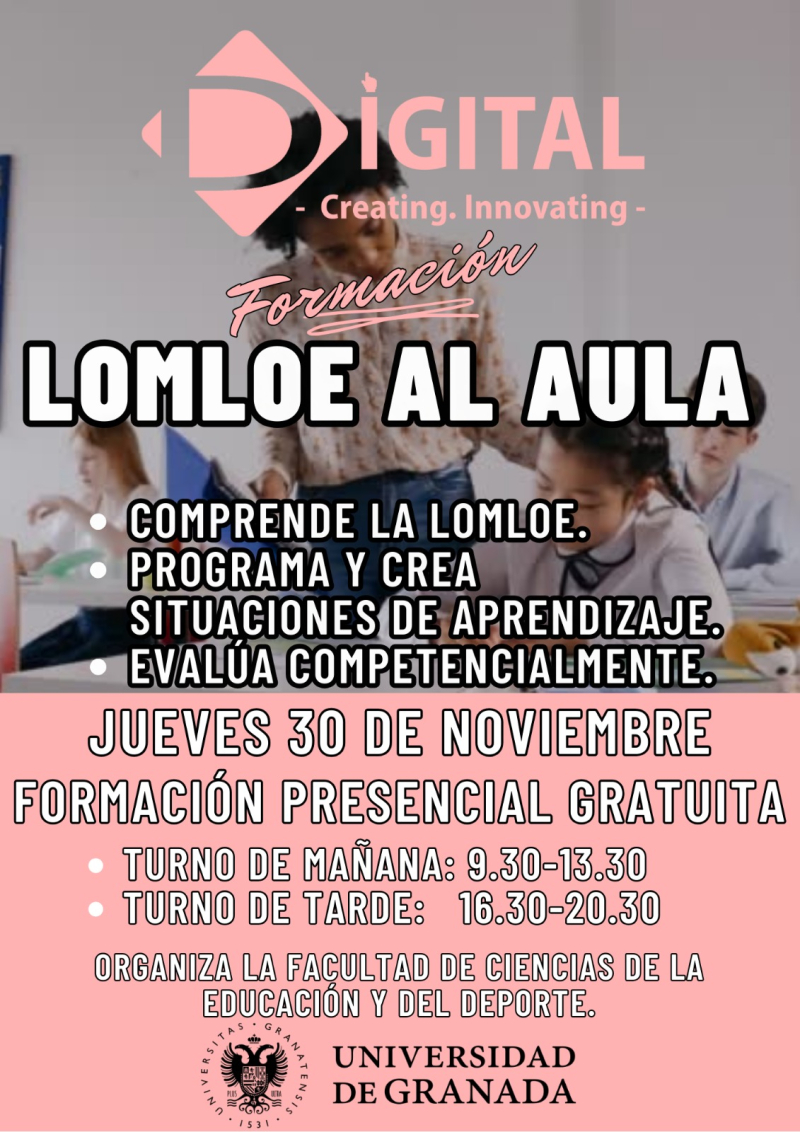 Curso 'Formación LOMLOE al Aula' sobre la Ley de Educación vigente y situaciones de aprendizaje