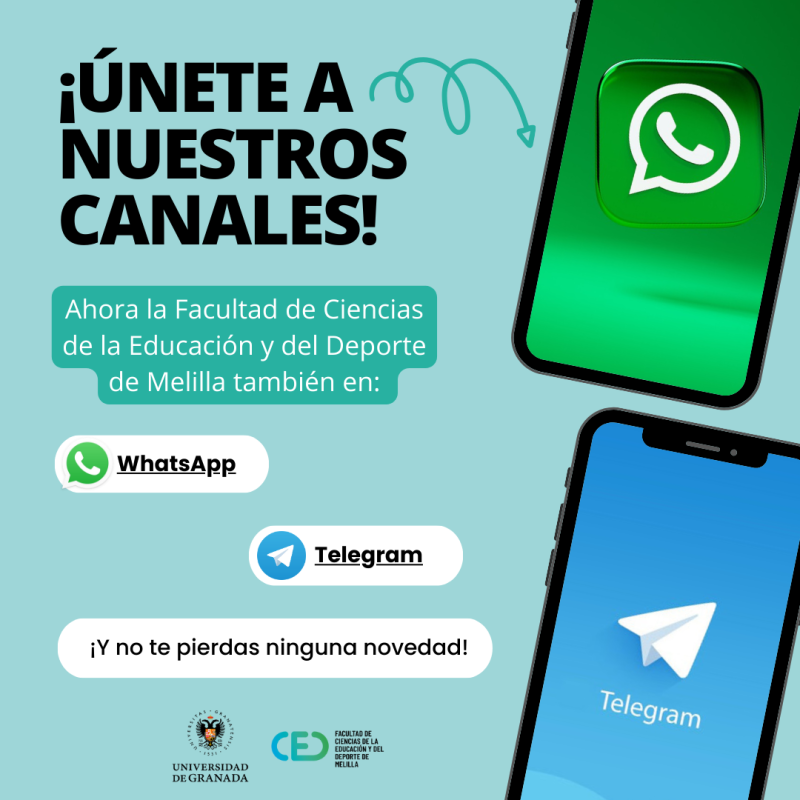 Únete a los nuevos canales de WhatsApp y Telegram de la Facultad para seguir todas las novedades