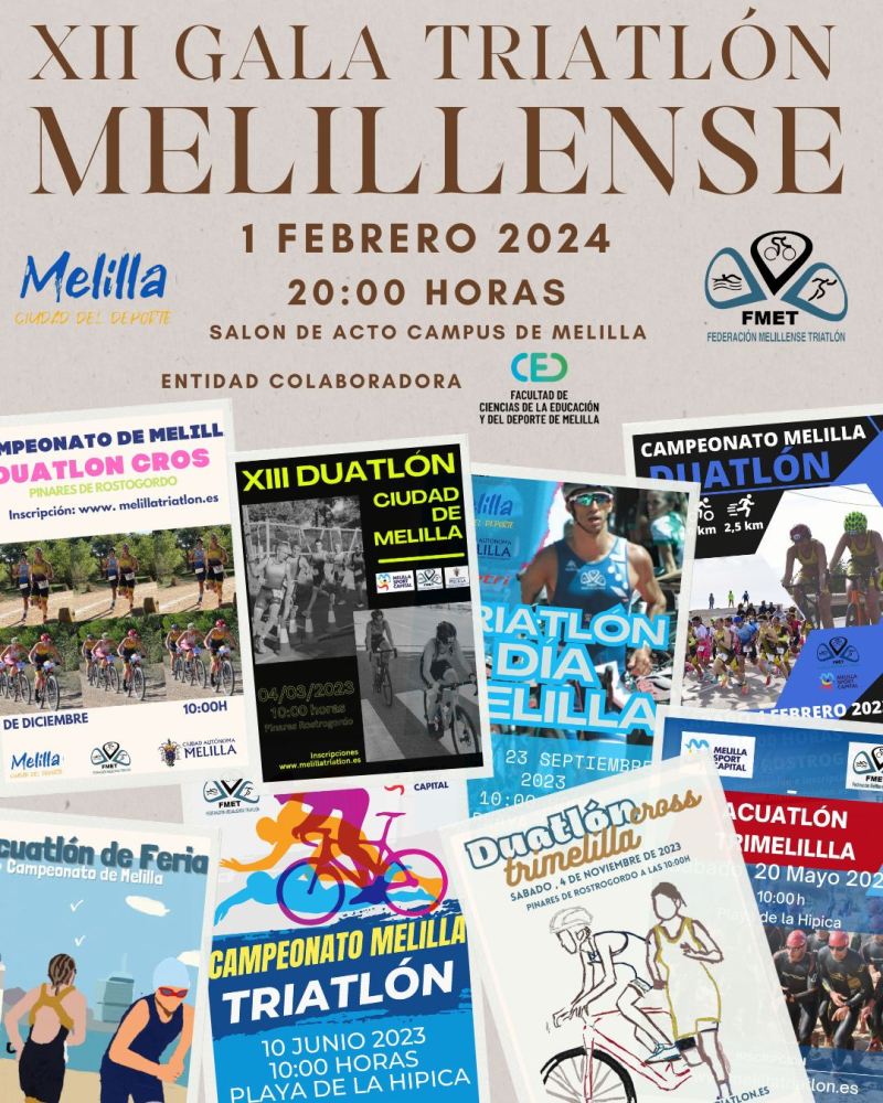 XII Gala del Triatlón Melillense, este jueves en el Salón de Actos de la Facultad 