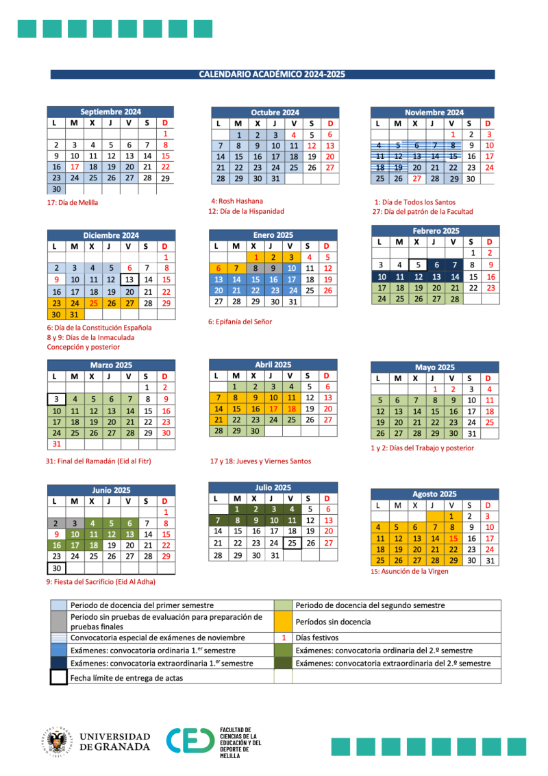Calendario administrativo: Plazos académicos del curso 2024-2025 Calendario administrativo: Plazos académicos del curso 2024-2025