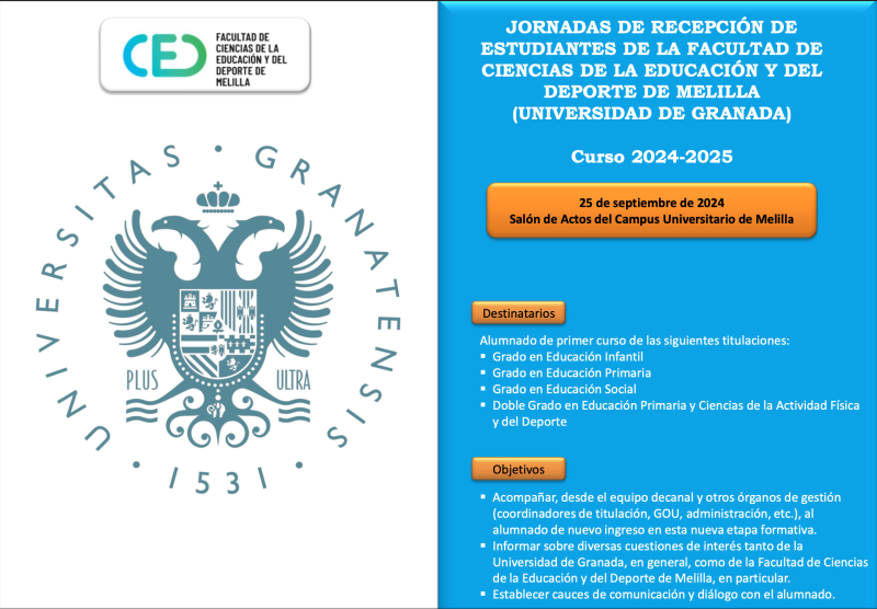 Jornadas de Recepción de Estudiantes de Faedumel. Curso 2024-2025 Jornadas de Recepción de Estudiantes de Faedumel. Curso 2024-2025