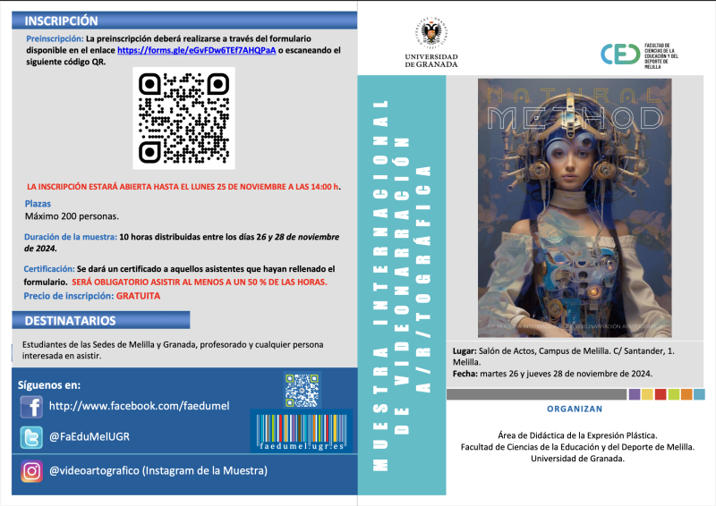 Conoce la Muestra Internacional de Vídeo-Narración A/r/tográfica en el Campus de Melilla Conoce la Muestra Internacional de Vídeo-Narración A/r/tográfica en el Campus de Melilla