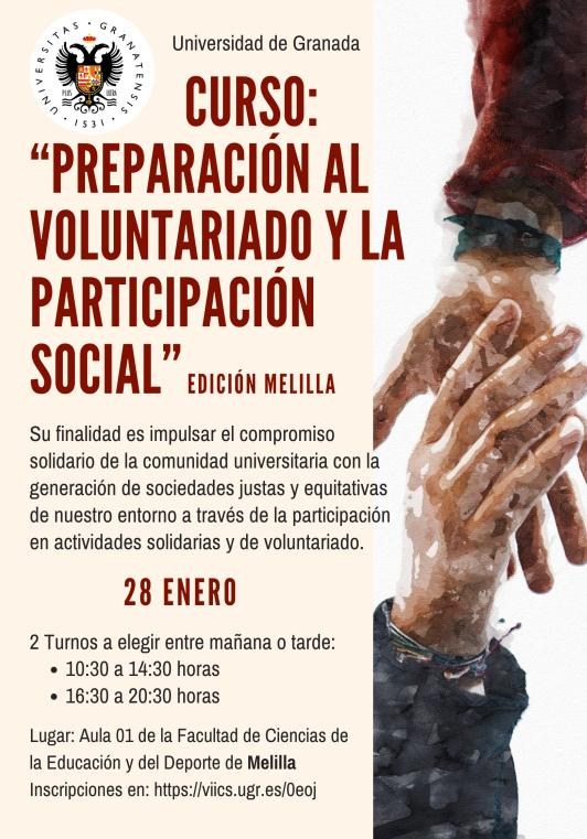 Curso 'Preparación al voluntariado y la participación social (Edición Melilla)' Curso 'Preparación al voluntariado y la participación social (Edición Melilla)'