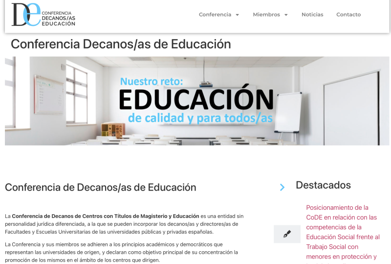 Posicionamiento de la Conferencia de Decanas/os de Educación sobre las competencias de Ed. Social Posicionamiento de la Conferencia de Decanas/os de Educación sobre las competencias de Ed. Social