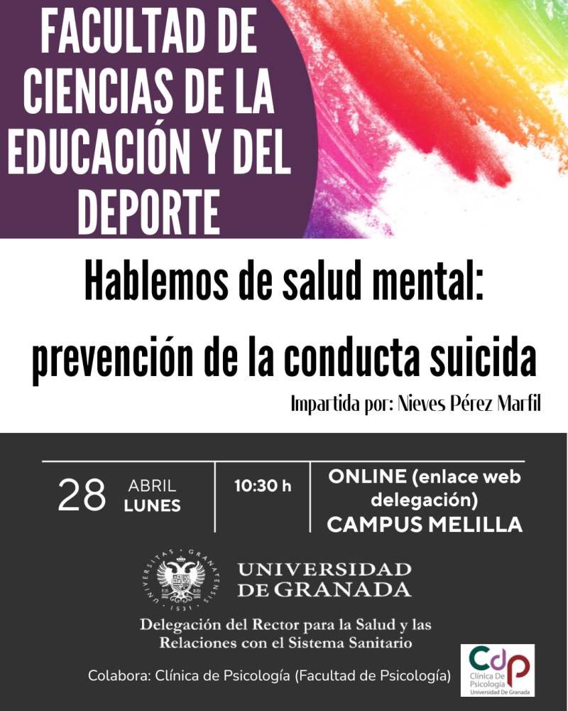 Charla 'Hablemos de salud mental: prevención de la conducta suicida' Charla 'Hablemos de salud mental: prevención de la conducta suicida'