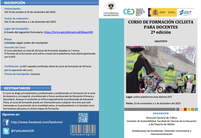 Curso de Formación Ciclista para Docentes (2ª edición) con la DGT
