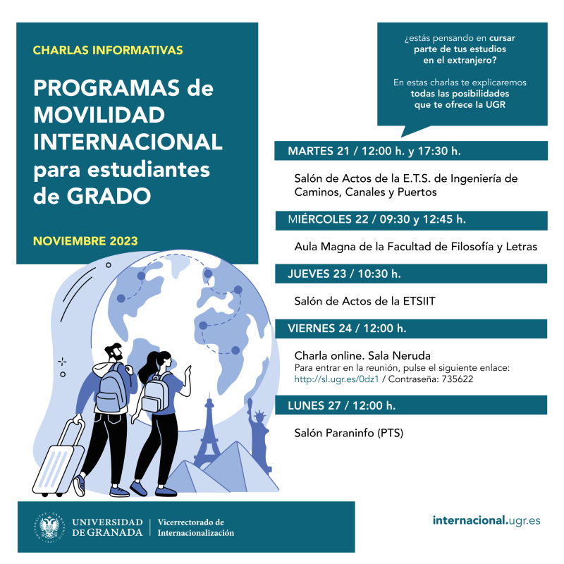 Charlas informativas del Programa de Movilidad Internacional para estudiantes de Grado