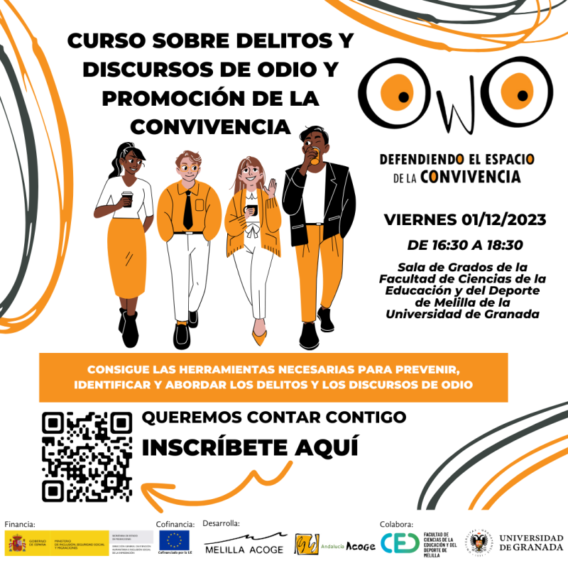 Curso sobre delitos y discursos de odio y promoción de la convivencia con Asociación Melilla Acoge Curso sobre delitos y discursos de odio y promoción de la convivencia con Asociación Melilla Acoge