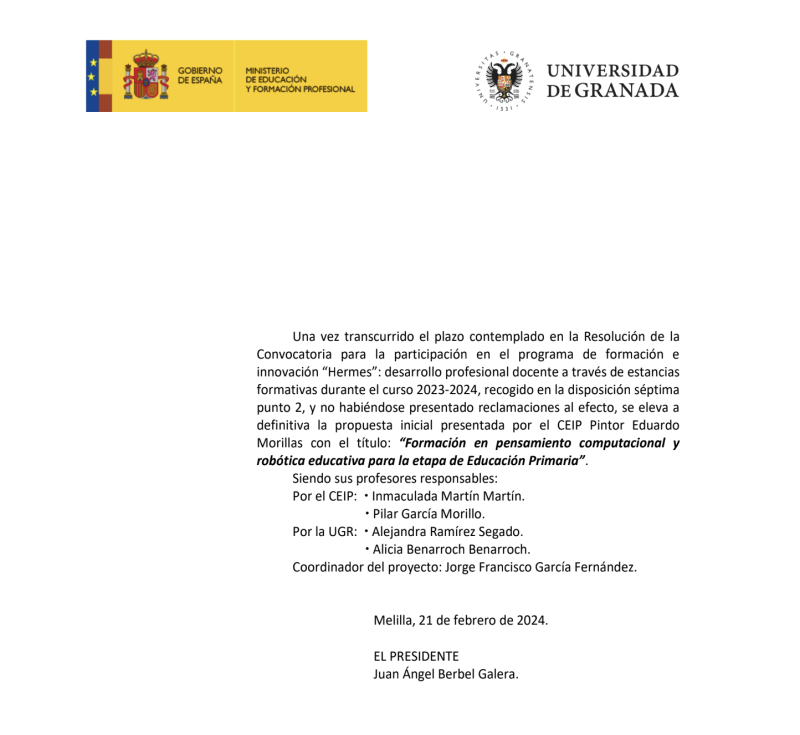 Resolución definitiva de la convocatoria para el programa de formación HERMES de febrero de 2024 Resolución definitiva de la convocatoria para el programa de formación HERMES de febrero de 2024