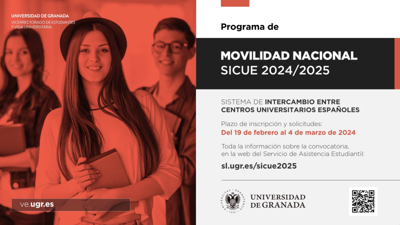 Próximo plazo de inscripción al programa de Movilidad Nacional SICUE 2024/2025 Próximo plazo de inscripción al programa de Movilidad Nacional SICUE 2024/2025