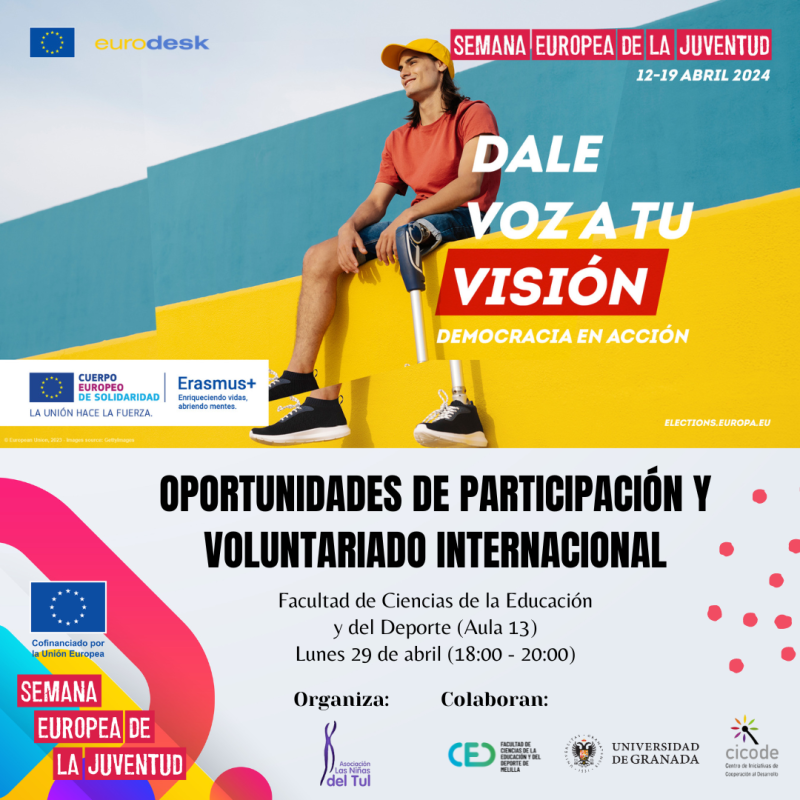 Ponencia sobre oportunidades de participación y voluntariado internacional 'Dale voz a tu visión' Ponencia sobre oportunidades de participación y voluntariado internacional 'Dale voz a tu visión'