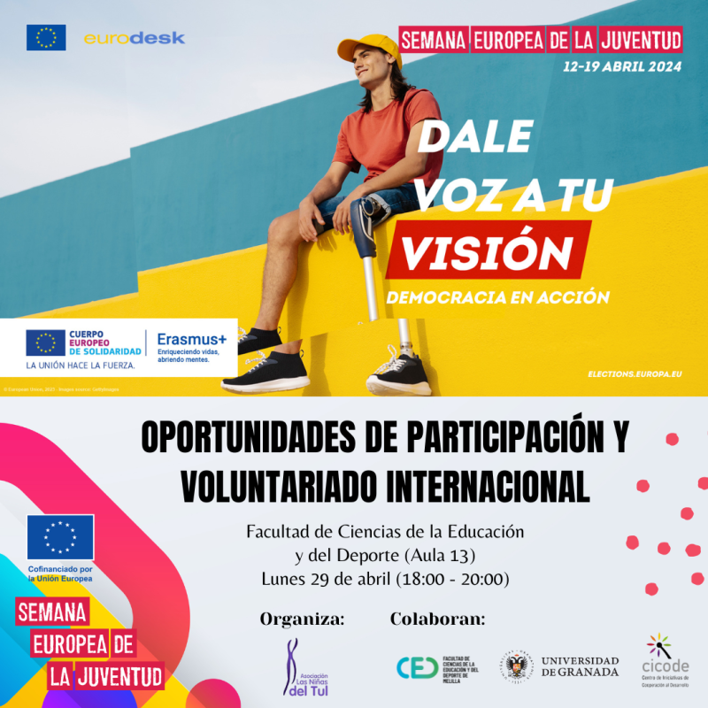 Ponencia sobre oportunidades de participación y voluntariado internacional 'Dale voz a tu visión'