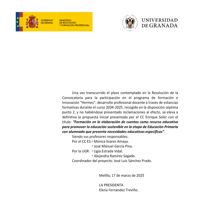 Resolución definitiva de la convocatoria para el programa de formación HERMES 2025 Resolución definitiva de la convocatoria para el programa de formación HERMES 2025